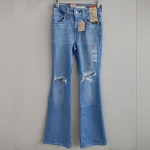 NEW Women's Levi's 726 High Rise Flare Jeans Blue Denim